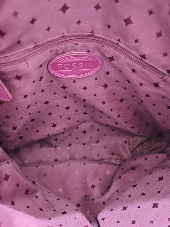 Fossil Fuchsia Leather Crossbody Bag - Picture 6 of 7